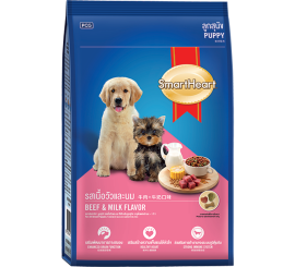 Smartheart dry dog puppy beef milk flavour new- Thức ăn cho chó con vị bò và sữa