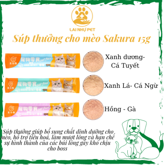Súp Thưởng cho mèo SAKURA - Thanh 15g