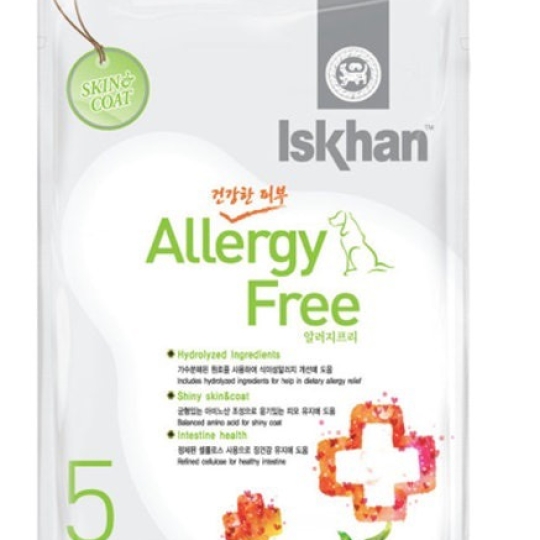 Thức ăn cho chó ISKHAN ALLERGY FREE - Ngăn ngừa viêm da ở chó tăng trưởng túi 6kg