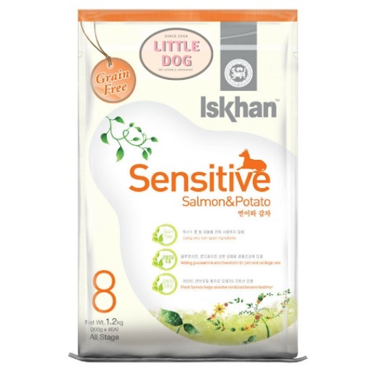  Iskhan-8 sensitive Salmon & Potato 6kg- Thức ăn cho chó trưởng thành vị Cá hồi và khoai tây