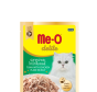 THỨC ĂN CHO MÈO Me-O delite Dạng Pate Vị cá ngừ với gà xé nấu đông Gói 70g 
